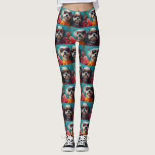 Leggings Havanese Con Corazón Rosas Día de San Valentín