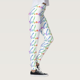 Leggings Hawaiana - letras tropicales de la mano - velas y