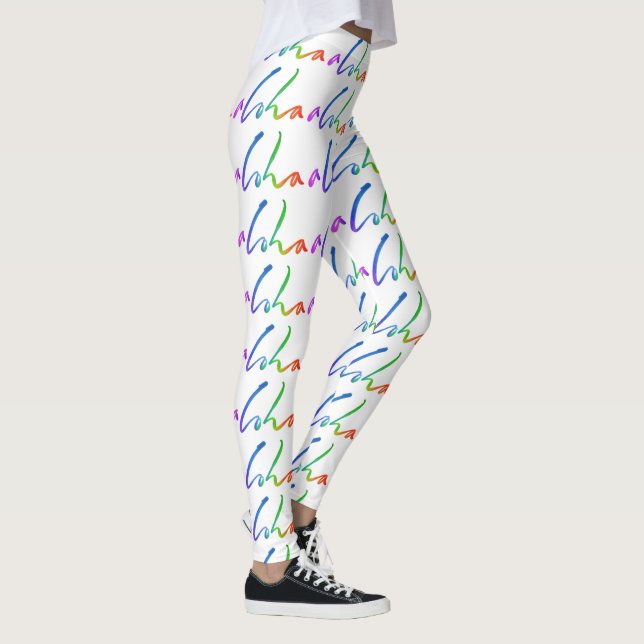 Leggings Hawaiana - letras tropicales de la mano - velas y (Derecha)