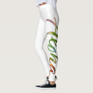 Leggings Hawaiana - letras tropicales del color -