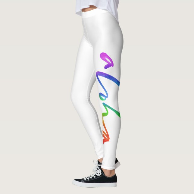 Leggings Hawaiana - letras tropicales del color - velas y (Izquierda)