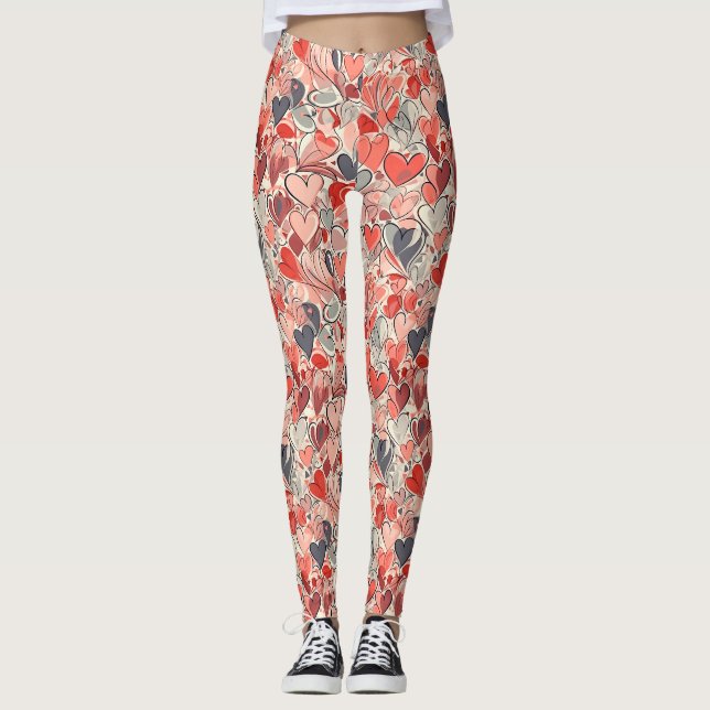 Leggings Heart Pattern - Cute and Lovely Valentine's Day (Anverso)