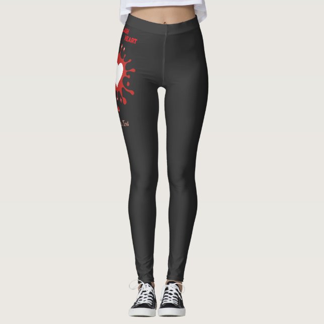 Leggings Heart Splash Art – Creative Love Expression Design (Anverso)