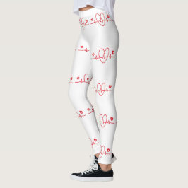 Leggings Heartbeat Scribbles