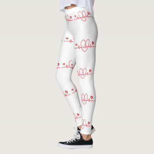 Leggings Heartbeat Scribbles