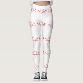 Leggings Heartbeat Scribbles