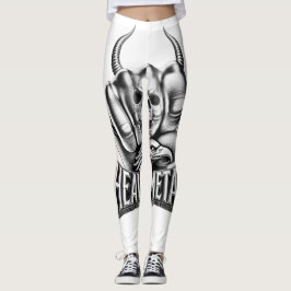Leggings Heavy Metal Faust mit Adler Totenkopf
