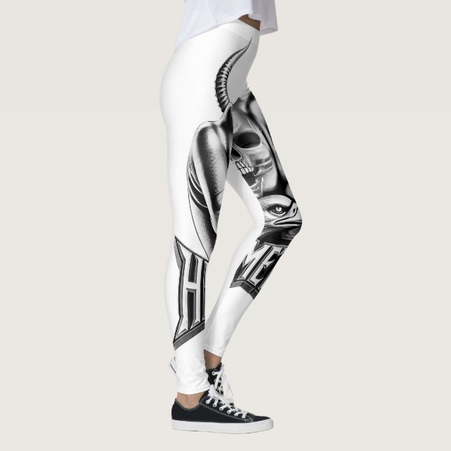 Leggings Heavy Metal Faust mit Adler Totenkopf (Derecha)