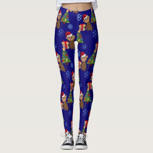 Leggings hebras de emoji de monos santa navidades