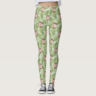 Leggings Hedgehog y hojas verdes