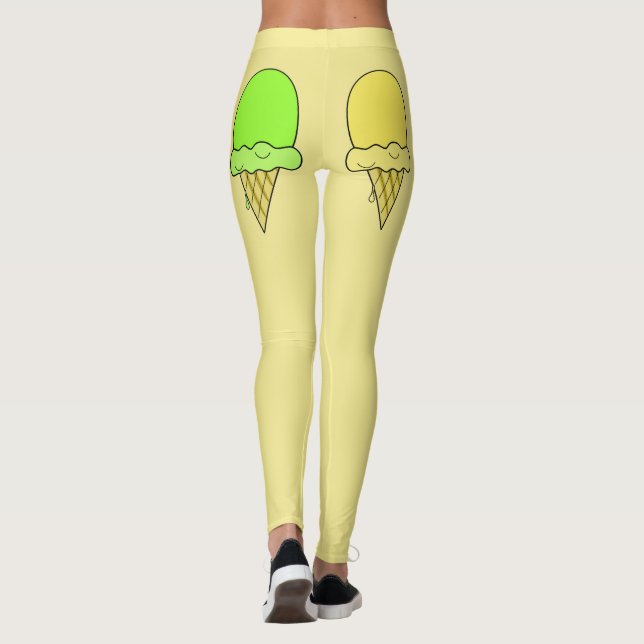 Leggings Helados de crema de helados leggarios amarillos (Reverso)