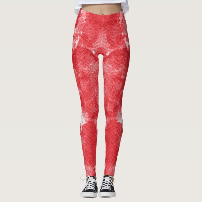 Leggings Hermosa abstracción roja (Anverso)