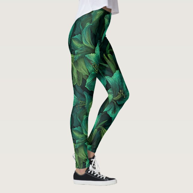 Leggings Hermosa Amaryllis Moda de Lujo Corriendo (Derecha)