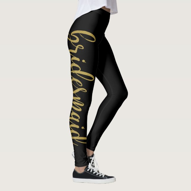 Leggings Hermosa dama de honor Purpurina caligrafía (Derecha)
