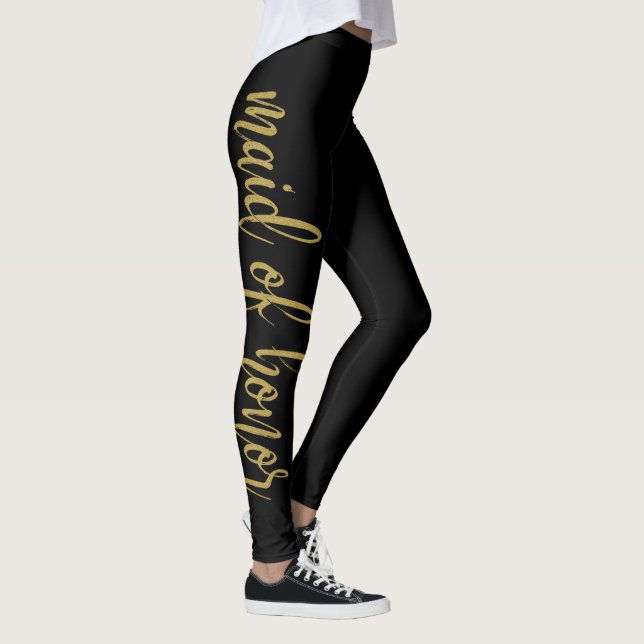 Leggings Hermosa empleada de honor Purpurina de escritura f (Derecha)
