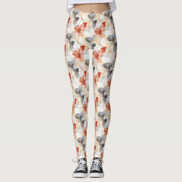 Leggings Hermosa flor azul y blanca de la pradera femenina