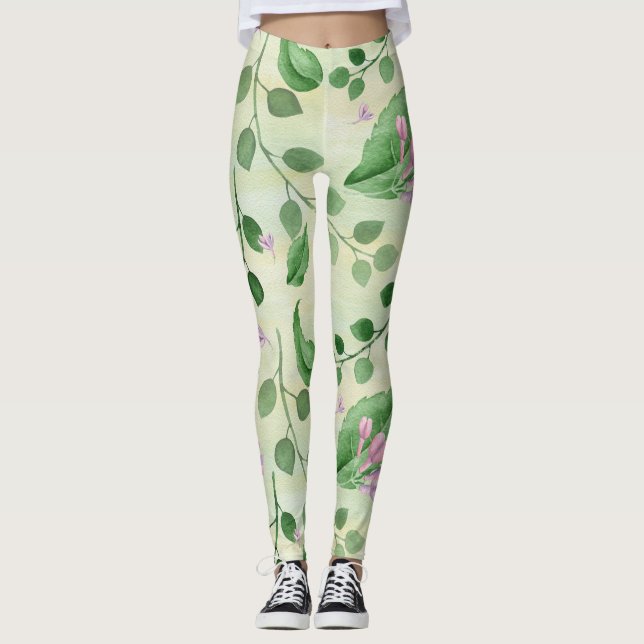 Leggings Hermosa floral verde (Anverso)