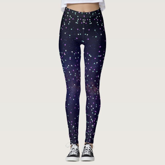 Leggings Hermosa galaxia, estrellas (Anverso)