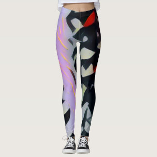 Leggings Hermosa negrita estilo Art Nouveau y lavanda