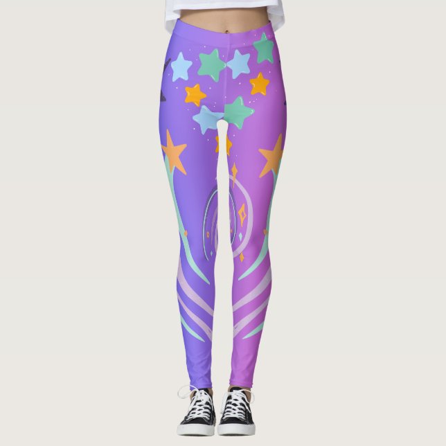 Leggings hermosas estrellas y corazón (Anverso)