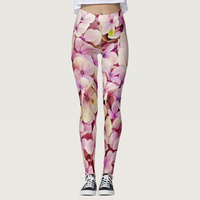 Leggings Hermosas flores de Hydrangea (Anverso)