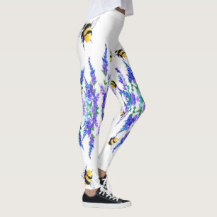 Leggings Hermosas flores de primavera y abejas vuelan - Dib
