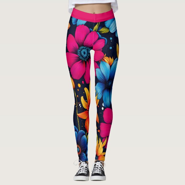 Leggings Hermosas flores y Rosas (Anverso)