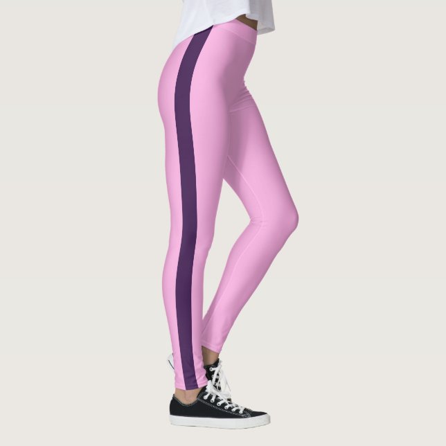 Leggings Hermosas garras rosadas de rayas púrpura (Derecha)