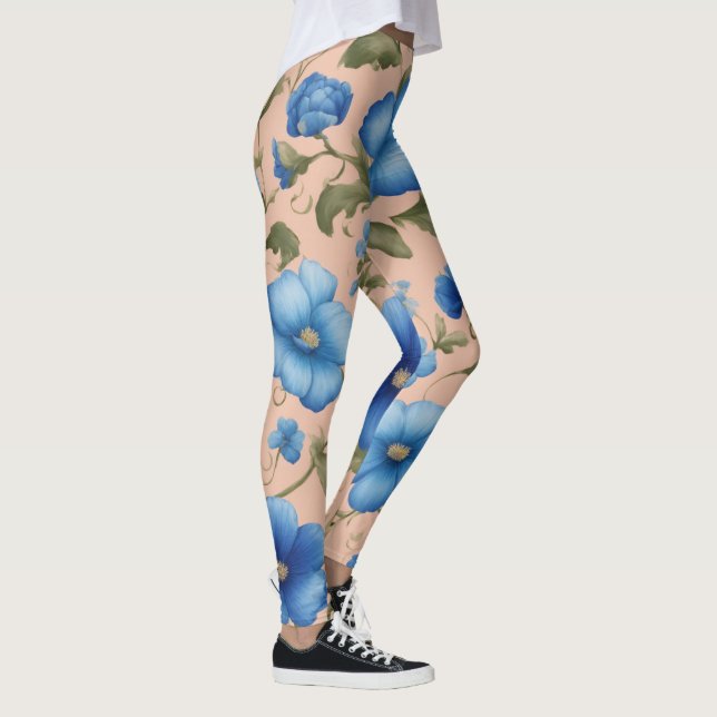 Leggings Hermosas láminas de motivos florales - Suave y est (Derecha)