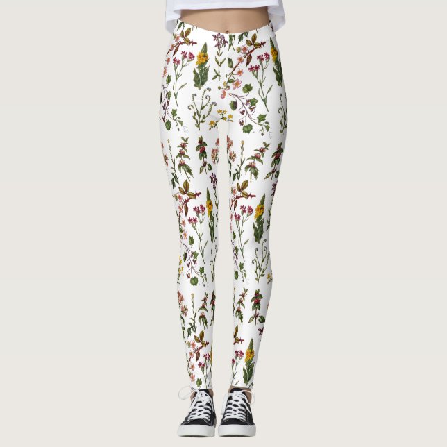 Leggings Hermosas leggantas botánicas floridas (Anverso)