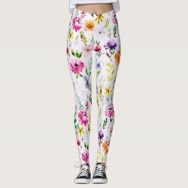 Leggings Hermosas Leggencias Florales en la acuarela Pastel