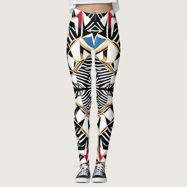 Leggings Hermosas legiones de arte abstracto tradicionales (Anverso)