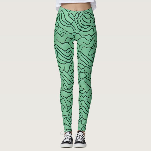 Leggings Hermosas legiones de arte abstracto tradicionales (Anverso)