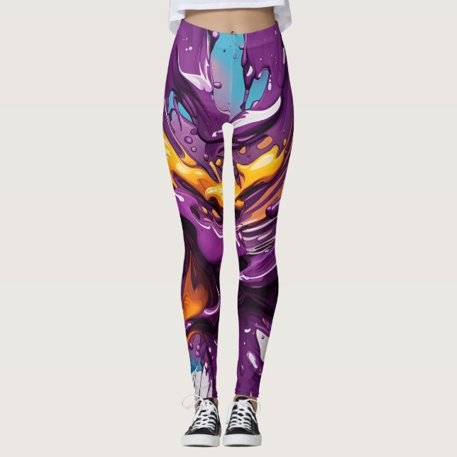 Leggings Hermosas legiones de arte abstracto tradicionales (Anverso)
