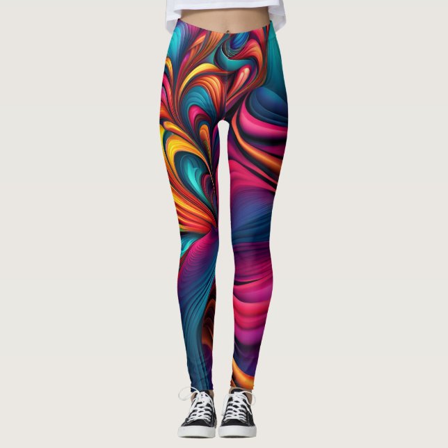Leggings Hermosas legiones de arte abstracto tradicionales (Anverso)