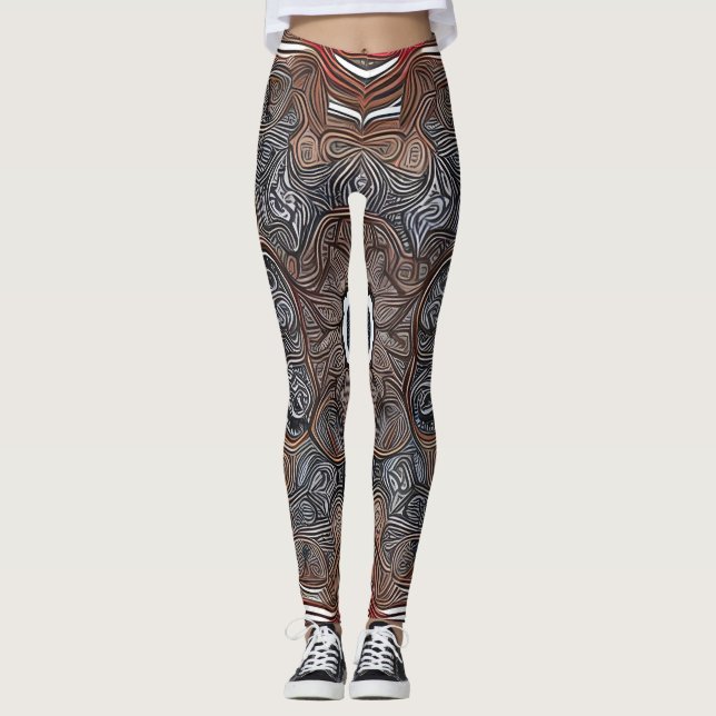Leggings Hermosas legiones de arte abstracto tradicionales (Anverso)