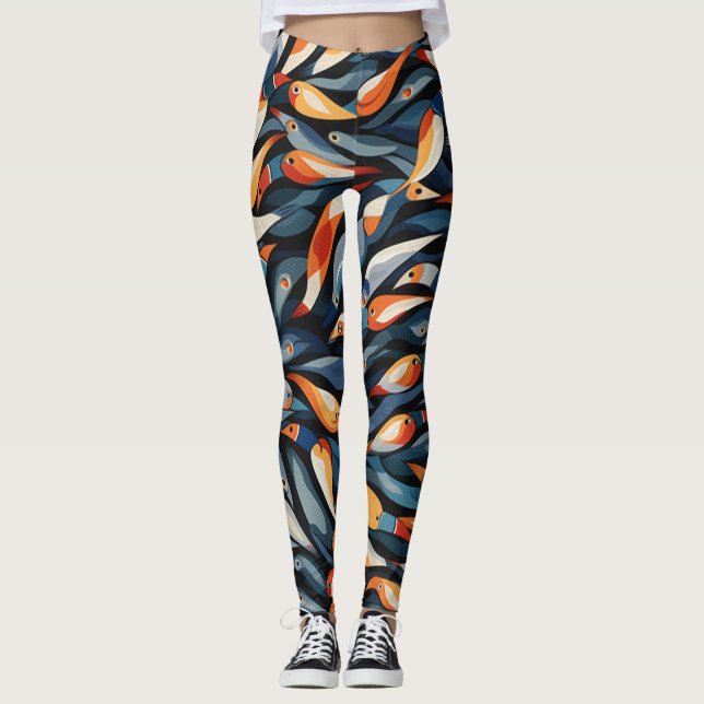Leggings Hermosas legiones de arte abstracto tradicionales (Anverso)