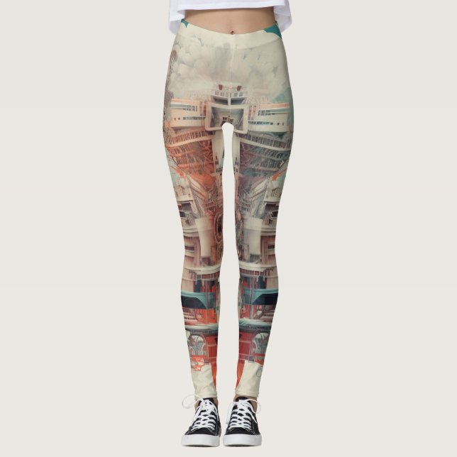 Leggings Hermosas legiones de arte abstracto tradicionales (Anverso)