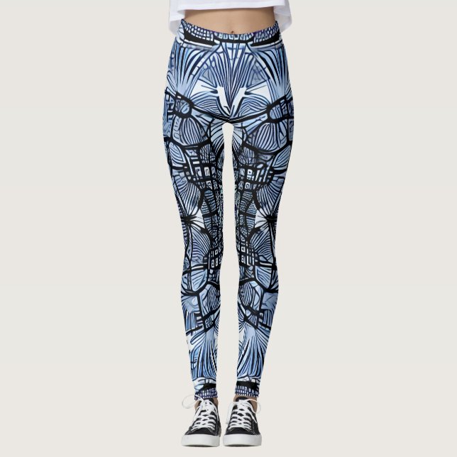 Leggings Hermosas legiones de arte abstracto tradicionales (Anverso)