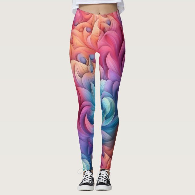 Leggings Hermosas legiones de arte abstracto tradicionales (Anverso)