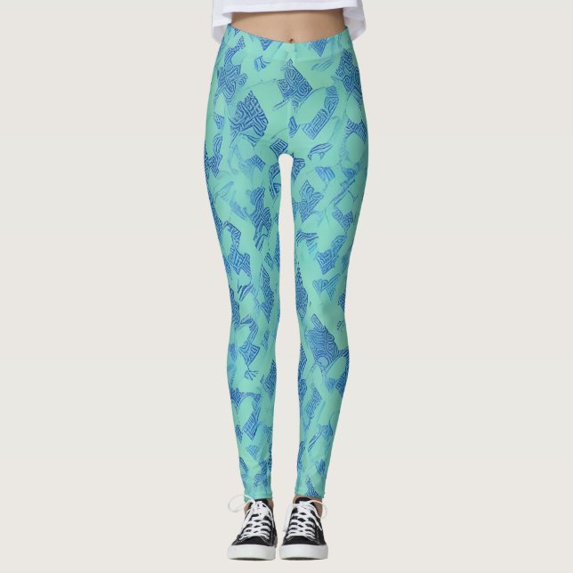 Leggings Hermosas legiones de arte abstracto tradicionales (Anverso)