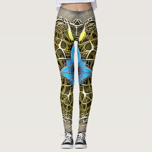 Leggings Hermosas legiones de arte abstracto tradicionales (Anverso)