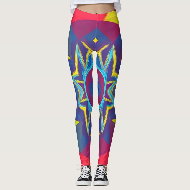 Leggings Hermosas legiones de arte abstracto tradicionales (Anverso)