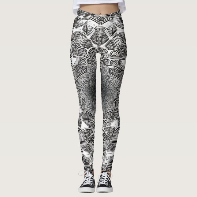 Leggings Hermosas legiones de arte abstracto tradicionales (Anverso)