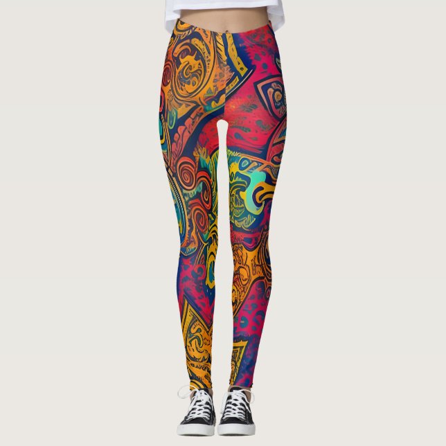 Leggings Hermosas leyendas abstractas tradicionales (Anverso)