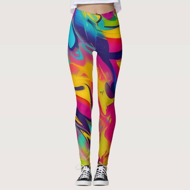 Leggings Hermosas leyendas de diseño abstracto (Anverso)