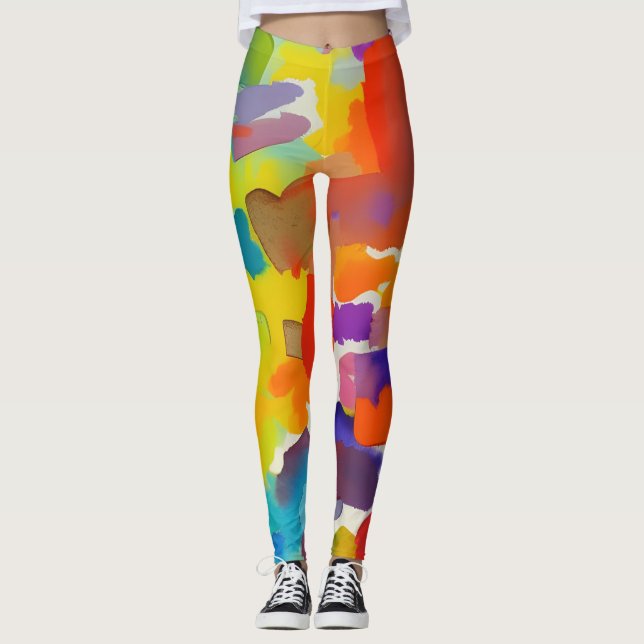Leggings Hermosas leyendas de diseño abstracto (Anverso)