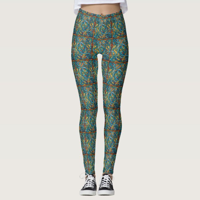 Leggings Hermosas leyendas de impresión de diseño celta irl (Anverso)