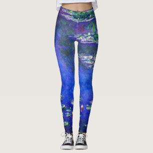 Leggings Hermosas Lirios de Agua Antiguos por Claude Monet