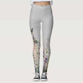 Leggings Hermosas mariposas Rosas de Ceilán pintadas a mano